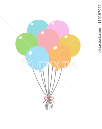 Bunch of colorful balloons illustration 119197061
