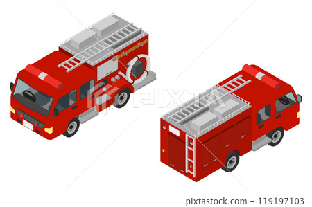 等軸圖:消防車 等軸圖:消防車 119197103