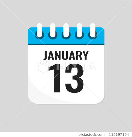 Icon page calendar day - 13 January 119197194