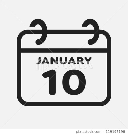 Icon page calendar day - 10 January 119197196