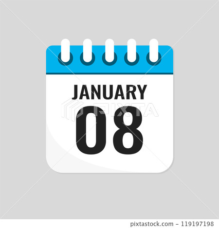 Icon page calendar day - 8 January Icon page calendar day - 8 January 119197198