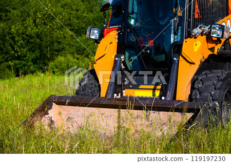 Small-sized construction special equipment in a natural location. The concept of using not full-size equipment Small-sized construction special equipment in a natural location. The concept of using not full-size equipment 119197230