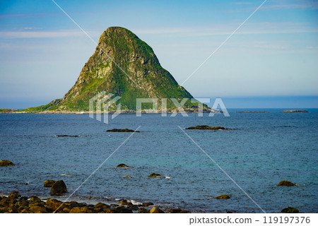 Sea coast in resort Bleik Andoya Norway Sea coast in resort Bleik Andoya Norway 119197376