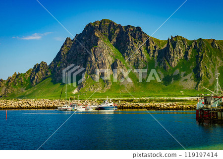 Fishing port in Bleik village, Andoya island Fishing port in Bleik village, Andoya island 119197414