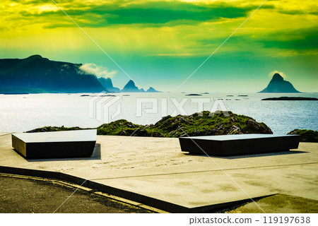 Seascape from Kleivodden rest area, Andoya Norway Seascape from Kleivodden rest area, Andoya Norway 119197638