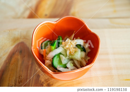 Pickled cabbage and pepper 119198138