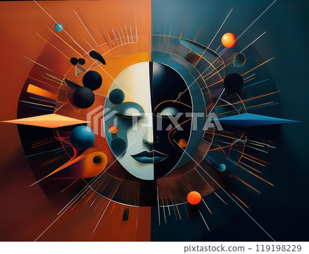 Human face profile demonstrating cognitive psychology or psychotherapy concept, mental health, brain problem, and bipolar personality disorder Human face profile demonstrating cognitive psychology or psychotherapy concept, mental health, brain problem, and bipolar personality disorder 119198229