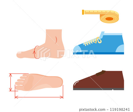 Foot size measurement illustration 119198241