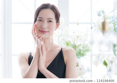 A woman with a beautiful smile (beauty and skin care) A woman with a beautiful smile (beauty and skin care) 119198400