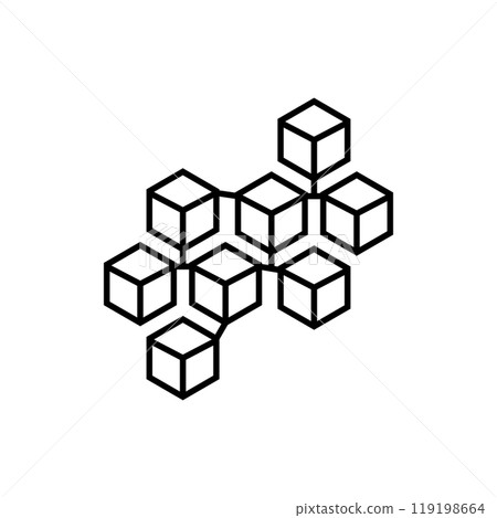 Blockchain icon logo design template isolated illustration 119198664