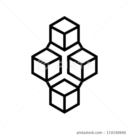 Blockchain icon logo design template isolated illustration 119198666