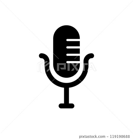 Mic podcast icon logo design template isolated illustration 119198688