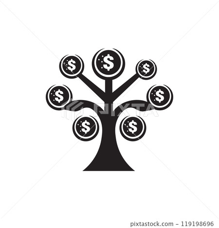 Money tree icon logo design template isolated illustration Money tree icon logo design template isolated illustration 119198696