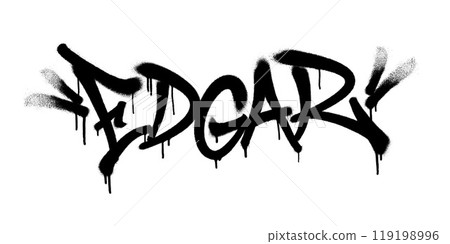 Sprayed Edgar name with overspray in black over white. Vector illustration. Sprayed Edgar name with overspray in black over white. Vector illustration. 119198996