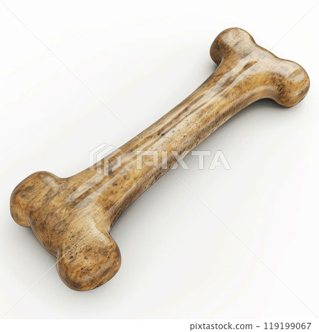 Canine Bone on White Background. Generative ai 119199067