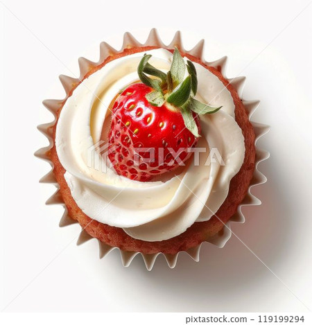 Strawberry Cupcake Delight. Generative ai 119199294