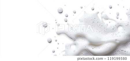 White Foam Bubbles on Clean Surface. Generative ai. 119199380