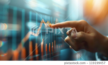 Analyzing Financial Growth Trends with Digital Data Visualization. Generative ai 119199457