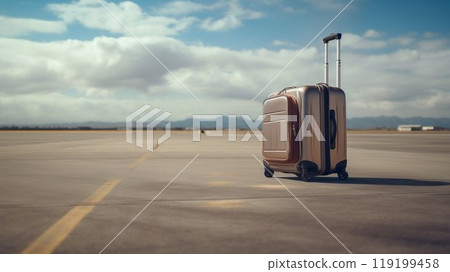 Solo Journey: Suitcase Awaiting Adventure. Generative ai Solo Journey: Suitcase Awaiting Adventure. Generative ai 119199458