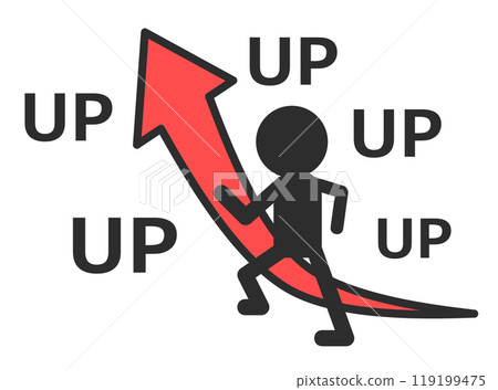 Illustration of a person trying his best to improve Illustration of a person trying his best to improve 119199475