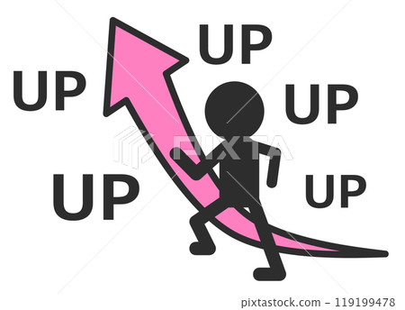Illustration of a person trying his best to improve Illustration of a person trying his best to improve 119199478