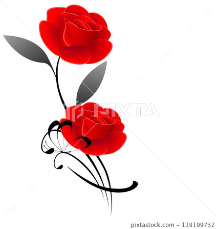 Abstract bouquet of roses, design element. Abstract bouquet of roses, design element. 119199732