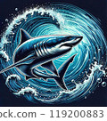 鯊魚 鯊魚 海鰭 哺乳動物 海洋生物 肉食性獵人 插圖 119200883