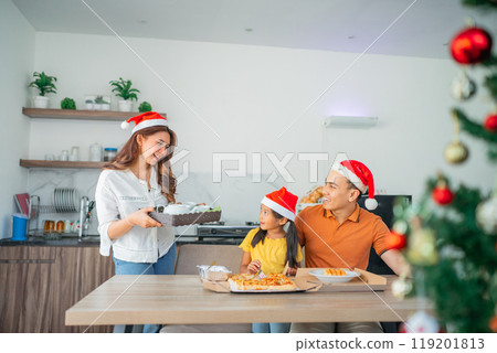 asian mother preparing dinner christmas night 119201813