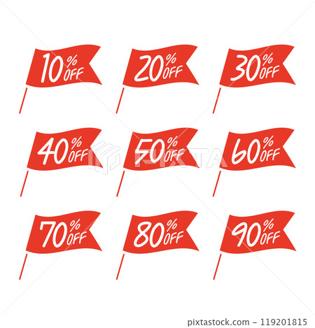 10-90% OFF Simple red flag illustration set 119201815