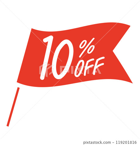 10% OFF Simple red flag illustration 119201816