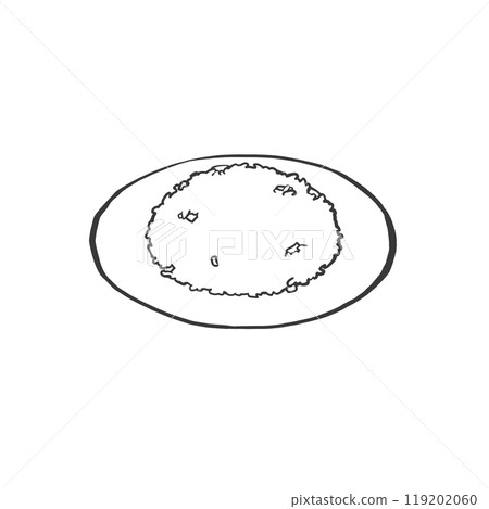 Hand-drawn illustration of half fried rice 119202060