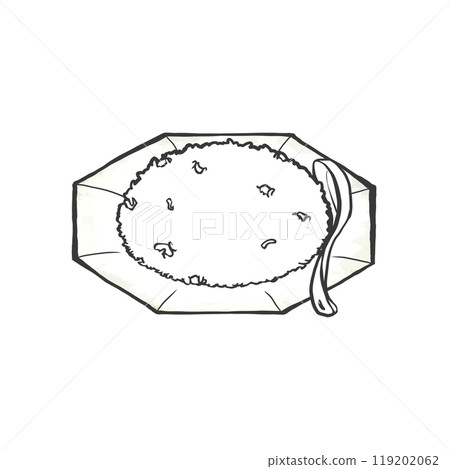 手寫毛筆繪畫風格炒飯插畫 119202062