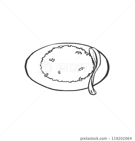 半炒飯手寫筆畫風格插畫 119202064