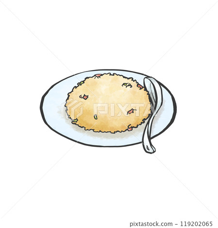 半炒飯手寫筆畫風格插畫 119202065