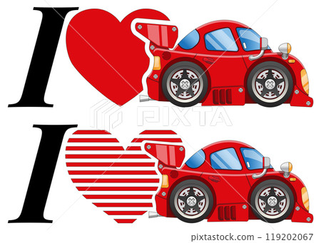 I like motorsports. Isolated on white background. Vector illustration. I like motorsports. Isolated on white background. Vector illustration. 119202067