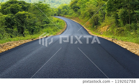 Freshly Paved Asphalt Road 119202788
