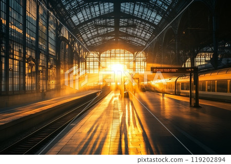 European Train Station During a Heatwave 119202894