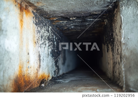 Mold and contamination inside the ventilation shaft Mold and contamination inside the ventilation shaft 119202956