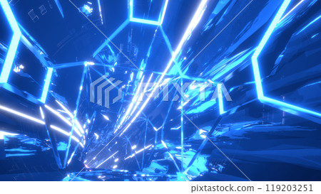 VJ Tunnel Warp Cyber Torus Rotating Blue [Alternative Ver.] 119203251