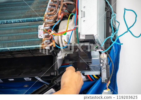 technician repair air conditioner maintenance service 119203625