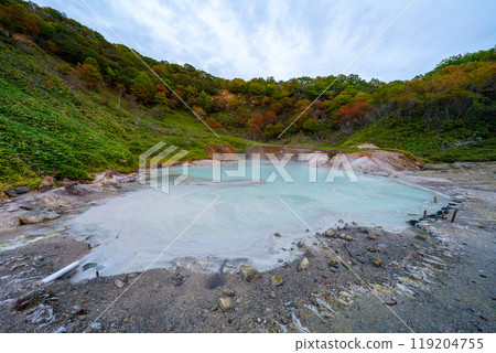北海道登別溫泉大湯沼風景 119204755