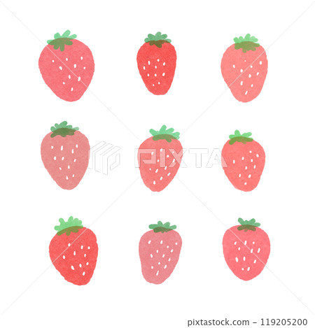 Cute strawberry hand-drawn illustration 2 119205200