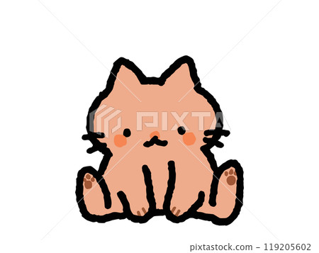 Sitting cat hand-drawn illustration icon Sitting cat hand-drawn illustration icon 119205602