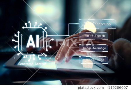 Human interact with AI artificial intelligence brain process generative AI EIDE 119206007