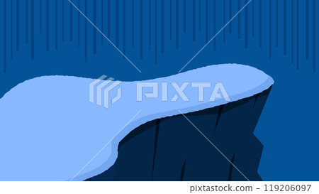 黑暗天空背景上簡單懸崖的插圖 — 帶有懸掛線的陰雲密布的景觀 黑暗天空背景上簡單懸崖的插圖 — 帶有懸掛線的陰雲密布的景觀 119206097