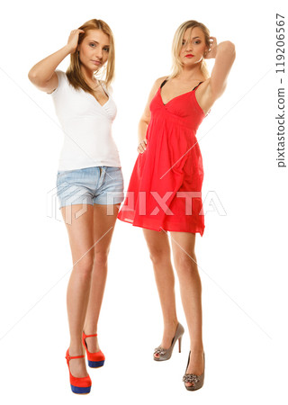 Two sexy fashion women in summer clothes 119206567