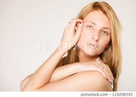 Skin care. Woman face with no makeup Skin care. Woman face with no makeup 119206585