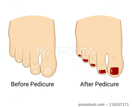 Pedicure, nail care, beauty treatment, and foot care. Pedicure, nail care, beauty treatment, and foot care. 119207171