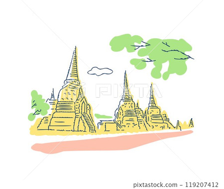 泰國大城府廢墟Wat·plazasan寵物 119207412