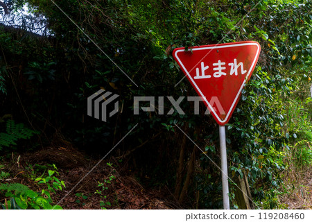 Road signs and markings to prevent traffic accidents Road signs and markings to prevent traffic accidents 119208460